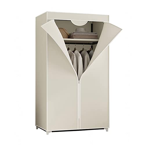 HCZKIUJY Kleiderschrank aus Segeltuch, tragbare Kleiderregale mit Kleiderstange, Regalen, Stoffbezug, Kleiderschrank-Organizer, Rot, 150 x 55 x 45 cm von HCZKIUJY