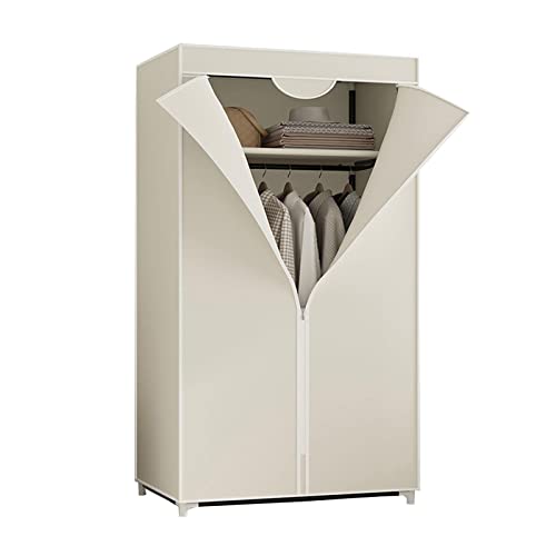 HCZKIUJY Kleiderschrank aus Segeltuch, tragbare Kleiderregale mit Kleiderstange, Regalen, Stoffbezug, Kleiderschrank-Organizer, Rot, 150 x 55 x 45 cm von HCZKIUJY