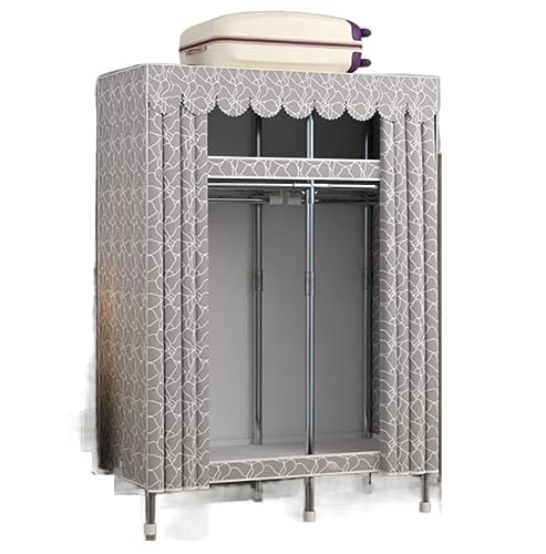 HCZKIUJY Robuster tragbarer Kleiderschrank mit Abdeckung, Kleiderschrank mit Reißverschluss, für Schlafzimmer, Kleideraufbewahrung, Organizer, Kleiderschränke von HCZKIUJY