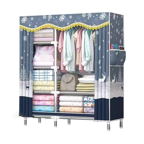 HCZKIUJY Stoff-Kleiderschrank, 105 x 45 x 170 cm, tragbarer Kleiderschrank, tragbare Schrankregale, bequeme Stoffe, Stahlrahmen, extra stark und langlebig für Kleidung von HCZKIUJY