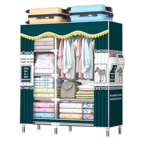 HCZKIUJY Stoff-Kleiderschrank, 105 x 45 x 170 cm, tragbarer Kleiderschrank, tragbare Schrankregale, bequeme Stoffe, Stahlrahmen, extra stark und langlebig für Kleidung von HCZKIUJY