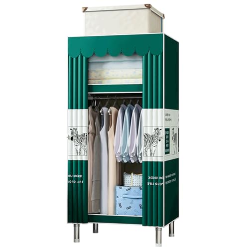 HCZKIUJY Stoff-Kleiderschrank, Einzelbett für Schlafzimmer, 62 x 45 x 170 cm, Kleiderschrank mit 6 Ablagen, 1 Kleiderstange zum Aufhängen von Kleidung, Himmelblau von HCZKIUJY