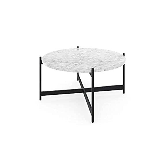 HCZKIUJY Tisch Imitation weißer Marmor rund modern Wohnzimmer dekorative Kante oder Kaffee Sofa zentraler Esstisch von HCZKIUJY