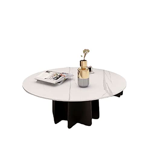 HCZKIUJY Tischleuchte Luxus Glas Couchtisch für Wohnzimmermöbel Kleine Wohnung Schiefer Set Tisch Einfacher Kleiner Runder Tisch von HCZKIUJY