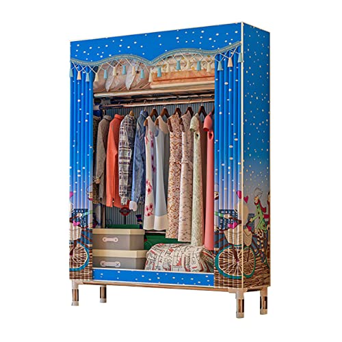 HCZKIUJY Tragbarer Kleiderschrank aus Segeltuch, faltbarer Kleiderschrank, Aufbewahrungs-Organizer für Schlafzimmer, Stoffschrank mit Kleiderstange, E-84 x 46 x 172 cm von HCZKIUJY