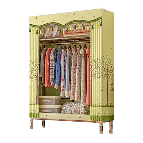 HCZKIUJY Tragbarer Kleiderschrank aus Segeltuch, faltbarer Kleiderschrank, Aufbewahrungs-Organizer für Schlafzimmer, Stoffschrank mit Kleiderstange, E-84 x 46 x 172 cm von HCZKIUJY