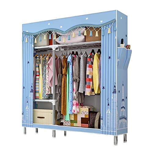 HCZKIUJY Tragbarer Kleiderschrank aus Segeltuch, faltbarer Kleiderschrank, Aufbewahrungs-Organizer für Schlafzimmer, Stoffschrank mit Kleiderstange, E-84 x 46 x 172 cm von HCZKIUJY