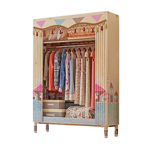 HCZKIUJY Tragbarer Kleiderschrank aus Segeltuch, faltbarer Kleiderschrank, Aufbewahrungs-Organizer für Schlafzimmer, Stoffschrank mit Kleiderstange, E-84 x 46 x 172 cm von HCZKIUJY