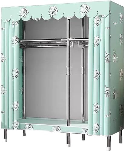 HCZKIUJY Tragbarer Kleiderschrank aus Segeltuch, großer Kleiderschrank-Organizer mit Kleiderstange, Regalen, Stoffbezug, für Schlafzimmer, Wohnzimmer, B-85 x 45 x 170 cm von HCZKIUJY