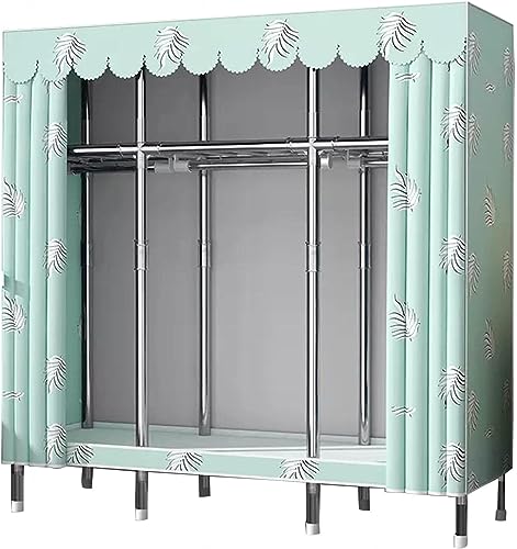 HCZKIUJY Tragbarer Kleiderschrank aus Segeltuch, großer Kleiderschrank-Organizer mit Kleiderstange, Regalen, Stoffbezug, für Schlafzimmer, Wohnzimmer, B-85 x 45 x 170 cm von HCZKIUJY