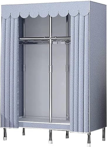 HCZKIUJY Tragbarer Kleiderschrank aus Segeltuch, großer Kleiderschrank-Organizer mit Kleiderstange, Regalen, Stoffbezug, für Schlafzimmer, Wohnzimmer, B-85 x 45 x 170 cm von HCZKIUJY