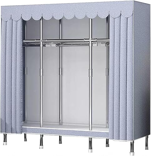 HCZKIUJY Tragbarer Kleiderschrank aus Segeltuch, großer Kleiderschrank-Organizer mit Kleiderstange, Regalen, Stoffbezug, für Schlafzimmer, Wohnzimmer, B-85 x 45 x 170 cm von HCZKIUJY