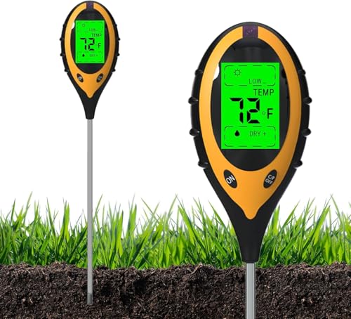 4-in-1-Garten-Bodentester (1 x 9-V-Batterie erforderlich, Batterie nicht im Lieferumfang enthalten) von HCZMOPTP