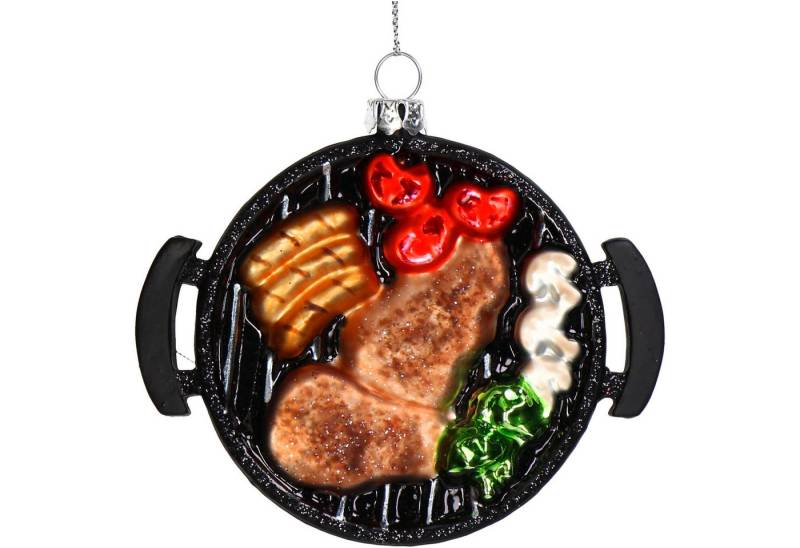 HD Collection Christbaumschmuck, Christbaumschmuck 10cm Glas BBQ Kugelgrill Figur Schwarz von HD Collection