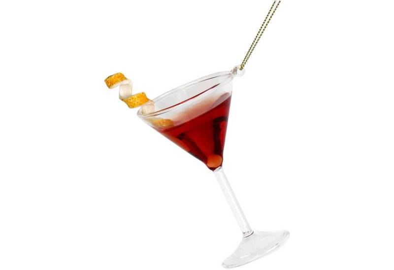 HD Collection Christbaumschmuck, Christbaumschmuck 11,5cm Glas Sommer Cocktail Figur Rot / Klar von HD Collection