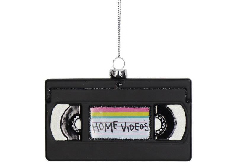 HD Collection Christbaumschmuck, Christbaumschmuck 11,5cm Glas Videokassette Figur Schwarz von HD Collection