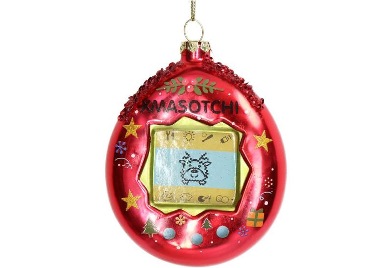 HD Collection Christbaumschmuck, Christbaumschmuck 11,6cm Glas Mini Spielkonsole Figur Rot von HD Collection