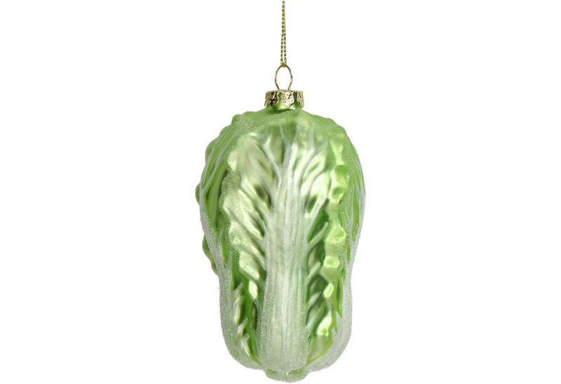 HD Collection Christbaumschmuck, Christbaumschmuck 11cm Glas Kohlkopf Figur Hellrün von HD Collection