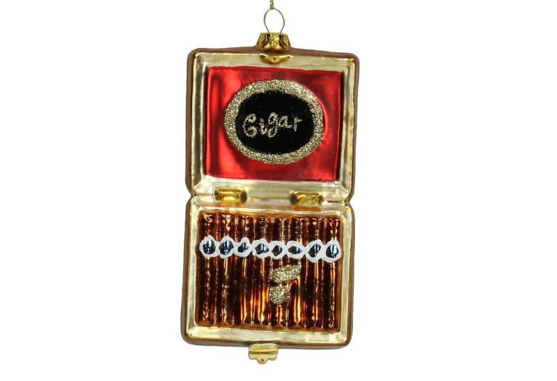 HD Collection Christbaumschmuck, Christbaumschmuck 12,7cm Glas Zigarren Figur Braun / Rot von HD Collection