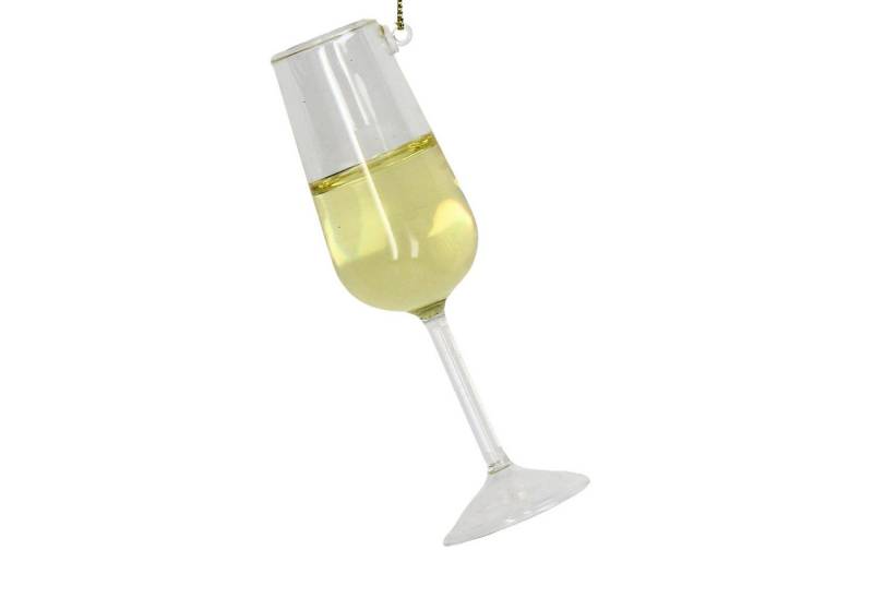 HD Collection Christbaumschmuck, Christbaumschmuck 12cm Glas Champagnerglas Figur Champagner / Klar von HD Collection
