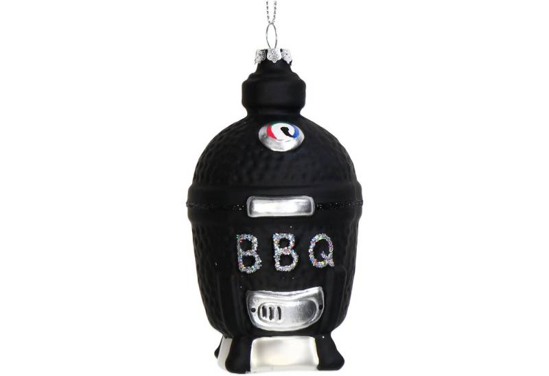 HD Collection Christbaumschmuck, Christbaumschmuck 12cm Glas Kamado Grill Figur Schwarz von HD Collection