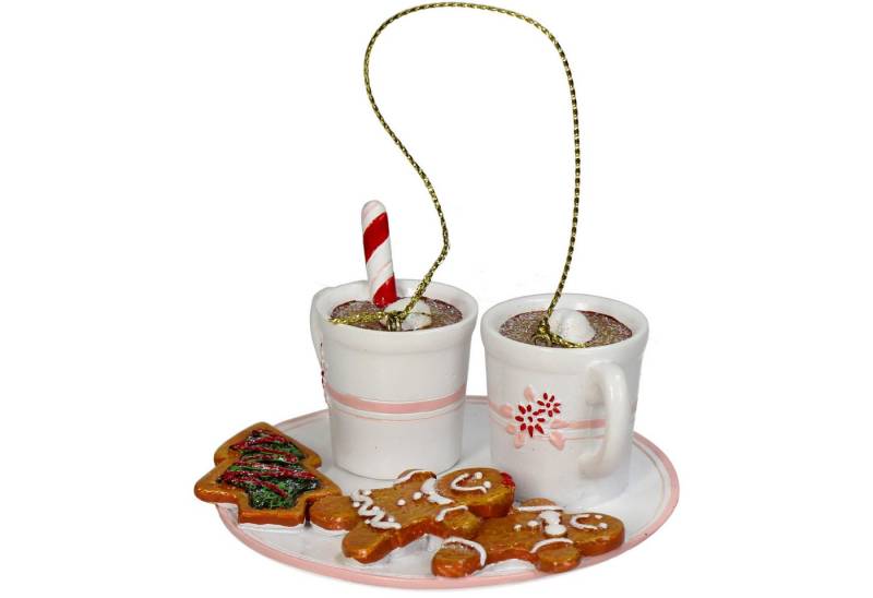 HD Collection Christbaumschmuck, Christbaumschmuck 7,6cm Keramik Weihnachtsgedeck Figur Weiß von HD Collection