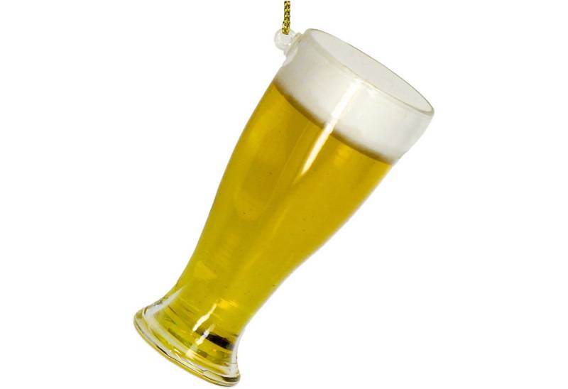 HD Collection Christbaumschmuck, Christbaumschmuck 9cm Glas Bierglas Figur Gelb von HD Collection