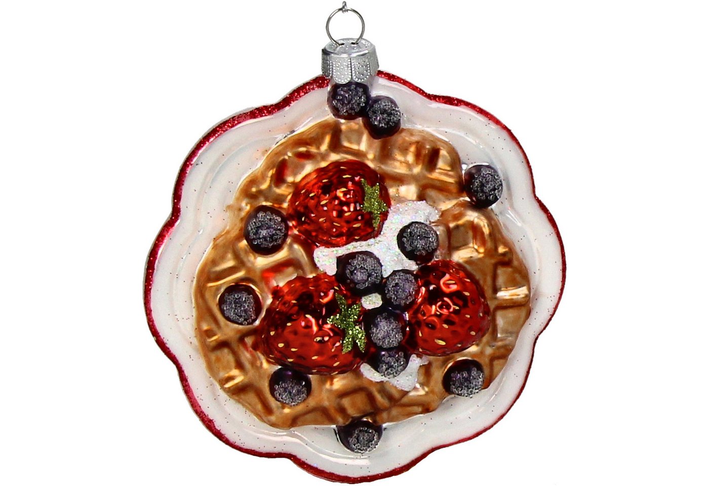 HD Collection Christbaumschmuck, Christbaumschmuck Glas 10,2cm Waffel mit Beeren Figur - Rot Braun HD Collection Christbaumschmuck, Christbaumschmuck Glas 10,2cm Waffel mit Beeren Figur - Rot Braun von HD Collection