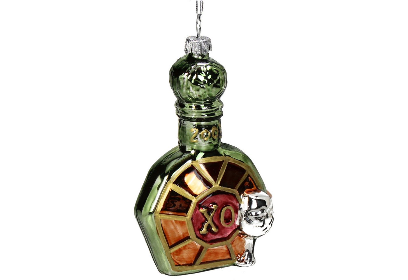 HD Collection Christbaumschmuck, Christbaumschmuck Glas 10,5cm Cognac XO Flasche Figur Grün HD Collection Christbaumschmuck, Christbaumschmuck Glas 10,5cm Cognac XO Flasche Figur Grün von HD Collection