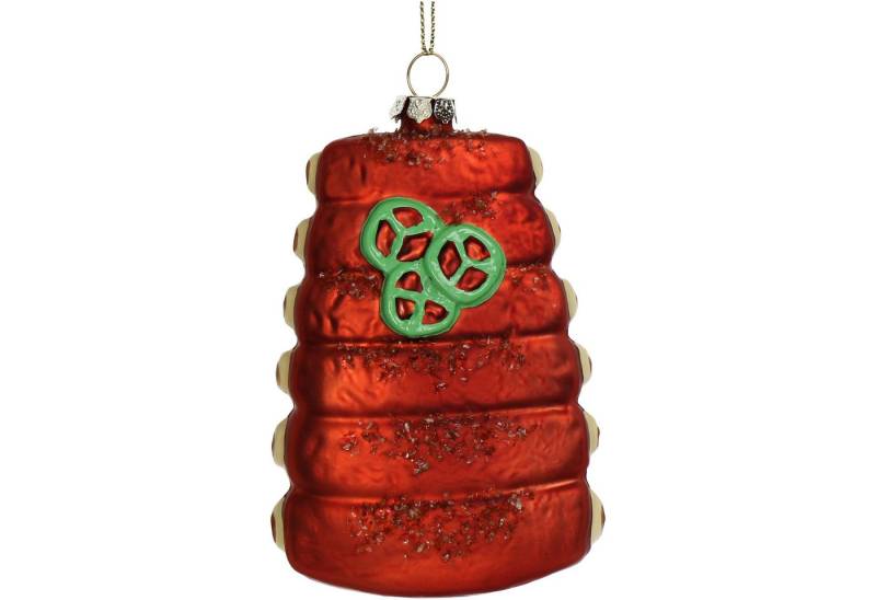 HD Collection Christbaumschmuck, Christbaumschmuck Glas 10,7cm Grill Rippchen Figur Rostbraun von HD Collection