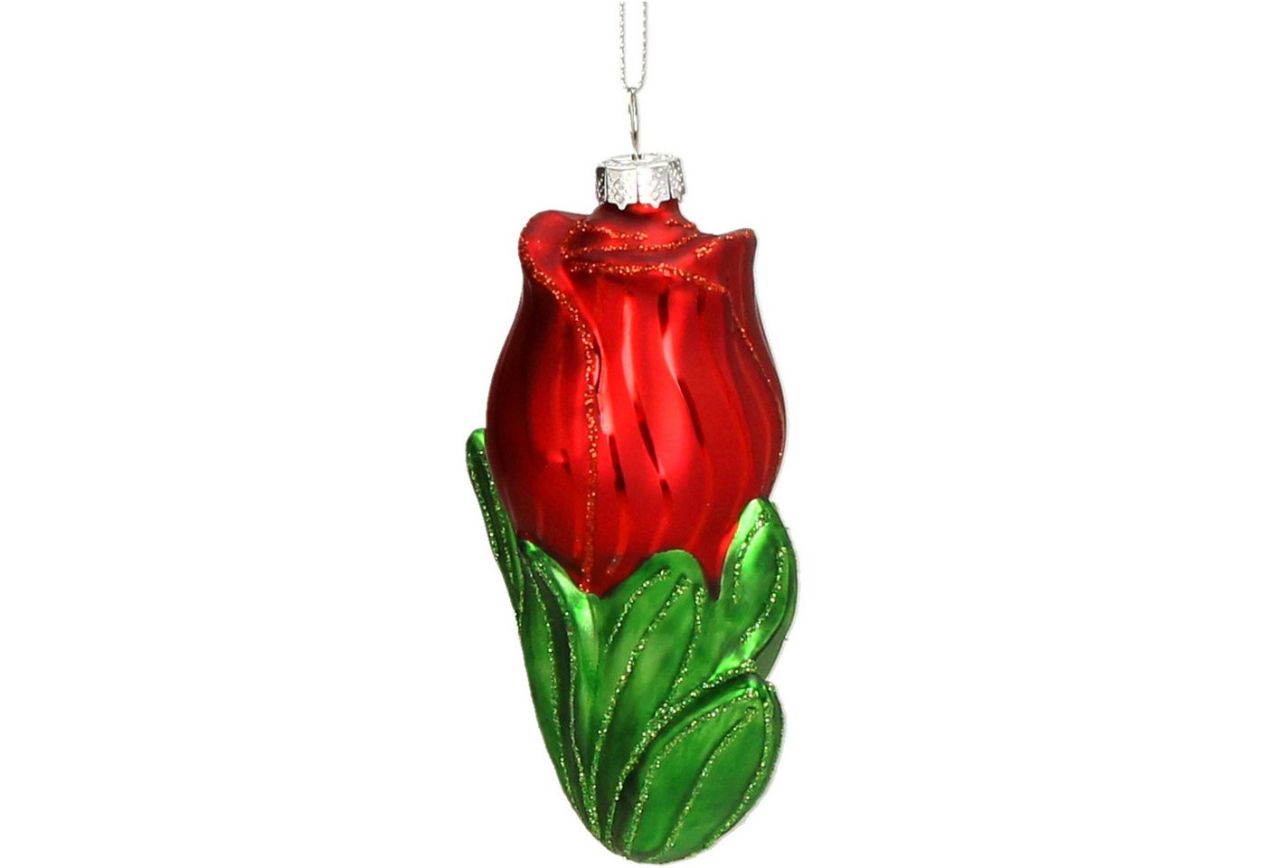 HD Collection Christbaumschmuck, Christbaumschmuck Glas 10cm Tulpe mit Glitzer Figur Rot HD Collection Christbaumschmuck, Christbaumschmuck Glas 10cm Tulpe mit Glitzer Figur Rot von HD Collection