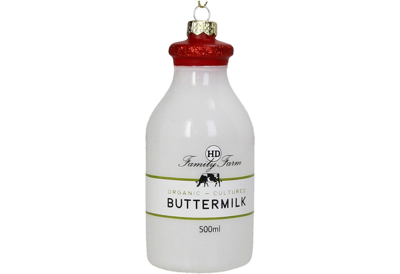 HD Collection Christbaumschmuck, Christbaumschmuck Glas 11,4cm Buttermilchflasche Figur Weiß HD Collection Christbaumschmuck, Christbaumschmuck Glas 11,4cm Buttermilchflasche Figur Weiß von HD Collection