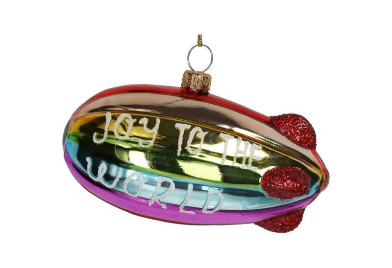 HD Collection Christbaumschmuck, Christbaumschmuck Glas 11,7cm Zeppelin Figur in Regenbogen Farben von HD Collection