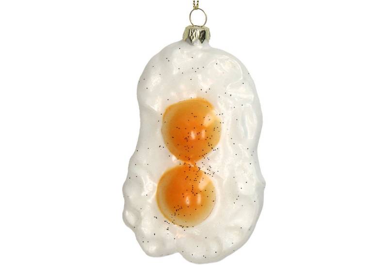 HD Collection Christbaumschmuck, Christbaumschmuck Glas 12cm Spiegeleier Figur Weiß von HD Collection