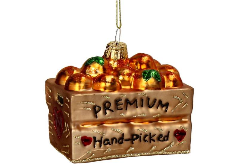 HD Collection Christbaumschmuck, Christbaumschmuck Glas 6,5cm Korb Aprikosen Figur Orange HD Collection Christbaumschmuck, Christbaumschmuck Glas 6,5cm Korb Aprikosen Figur Orange von HD Collection