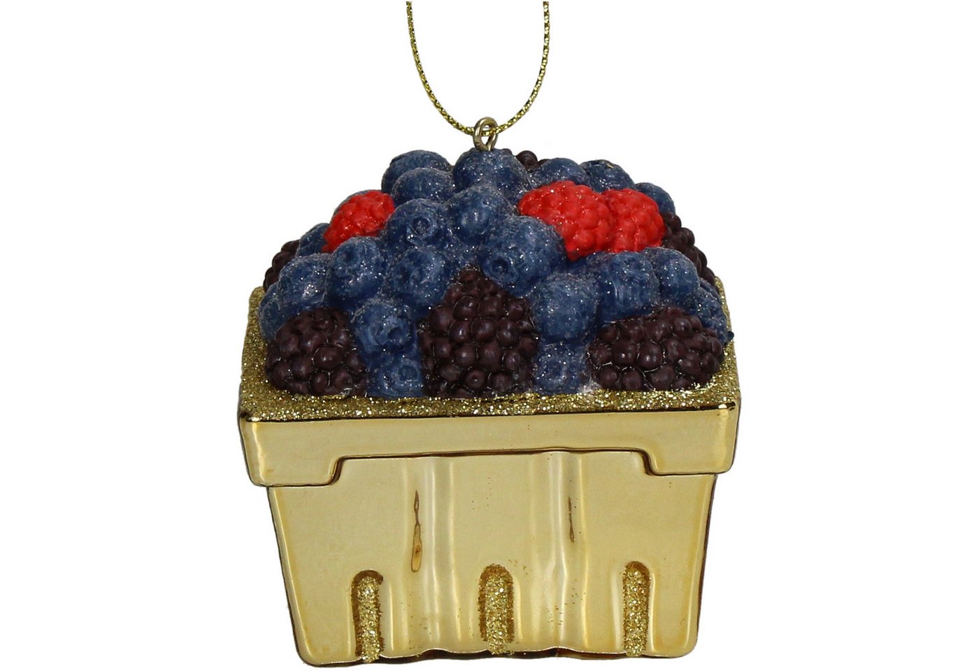 HD Collection Christbaumschmuck, Christbaumschmuck Glas 7,5cm Beerenkorb Figur Gold / Bunt HD Collection Christbaumschmuck, Christbaumschmuck Glas 7,5cm Beerenkorb Figur Gold / Bunt von HD Collection