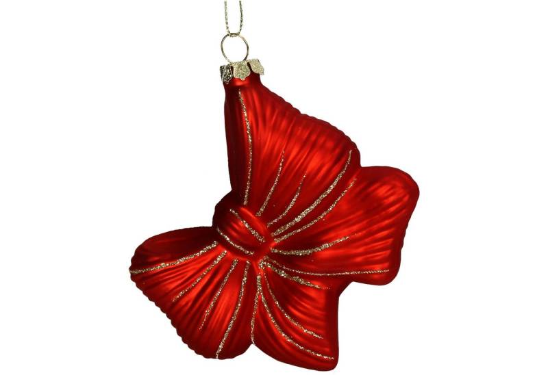 HD Collection Christbaumschmuck, Christbaumschmuck Glas 7,5cm Schleife mit Glitzer Figur Rot / Gold HD Collection Christbaumschmuck, Christbaumschmuck Glas 7,5cm Schleife mit Glitzer Figur Rot / Gold von HD Collection
