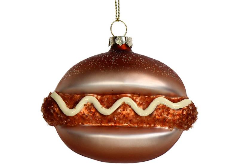 HD Collection Christbaumschmuck, Christbaumschmuck Glas 8,5cm Croquette Sandwich Figur Hellbraun von HD Collection