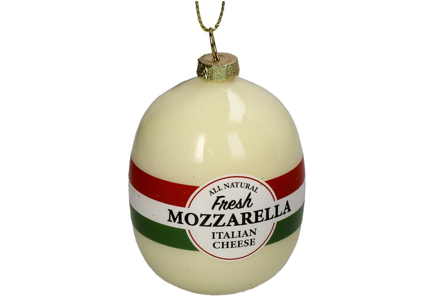 HD Collection Christbaumschmuck, Christbaumschmuck Glas 8,5cm Mozzarella Käse Figur Creme HD Collection Christbaumschmuck, Christbaumschmuck Glas 8,5cm Mozzarella Käse Figur Creme von HD Collection