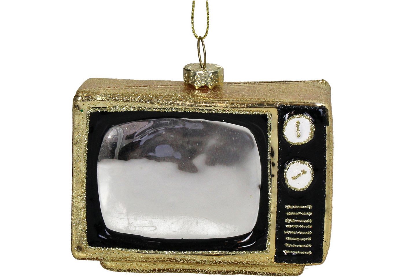 HD Collection Christbaumschmuck, Christbaumschmuck Glas 9,5cm Retro Fernseher Figur Gold / Schwarz HD Collection Christbaumschmuck, Christbaumschmuck Glas 9,5cm Retro Fernseher Figur Gold / Schwarz von HD Collection