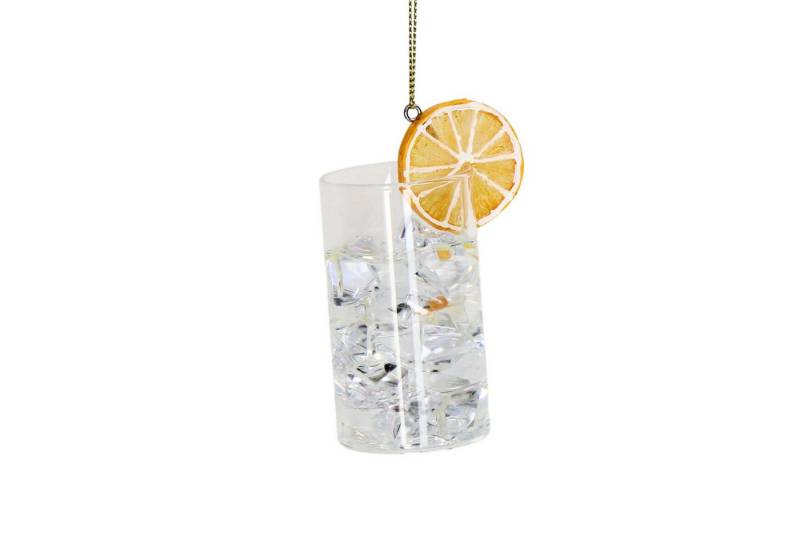 HD Collection Christbaumschmuck, Christbaumschmuck Glas 9cm Gin Tonic Cocktail Figur Orange / Klar von HD Collection