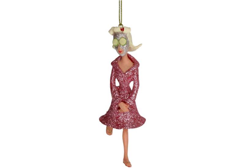 HD Collection Christbaumschmuck, Christbaumschmuck Keramik 12,7cm Wellness Frau Figur Rosa von HD Collection