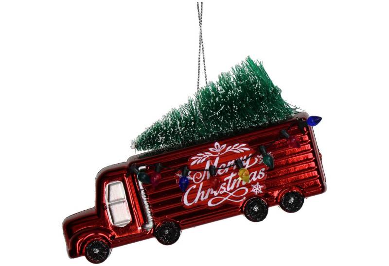 HD Collection Christbaumschmuck, Christbaumschmuck Kunststoff 13,3cm Weihnachtstruck Figur Rot von HD Collection