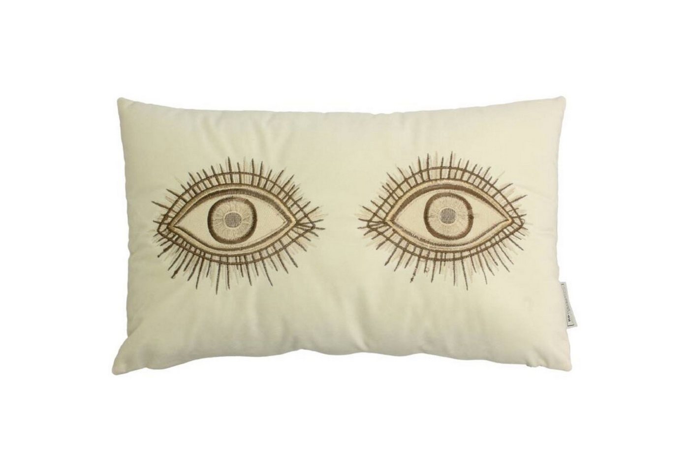 HD Collection Dekokissen Kissen Beige Samt Stickerei Augenmotiv Länglich 50 cm, Stickerei mit Augenmotiv HD Collection Dekokissen Kissen Beige Samt Stickerei Augenmotiv Länglich 50 cm, Stickerei mit Augenmotiv von HD Collection
