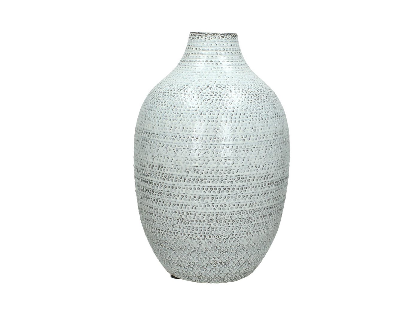 HD Collection Dekovase Handgefertigte Boho Terrakotta Vase mit Punkten Muster, weiß, Dekovase, Dekoration, Tischvase, Tischdekoration von HD Collection