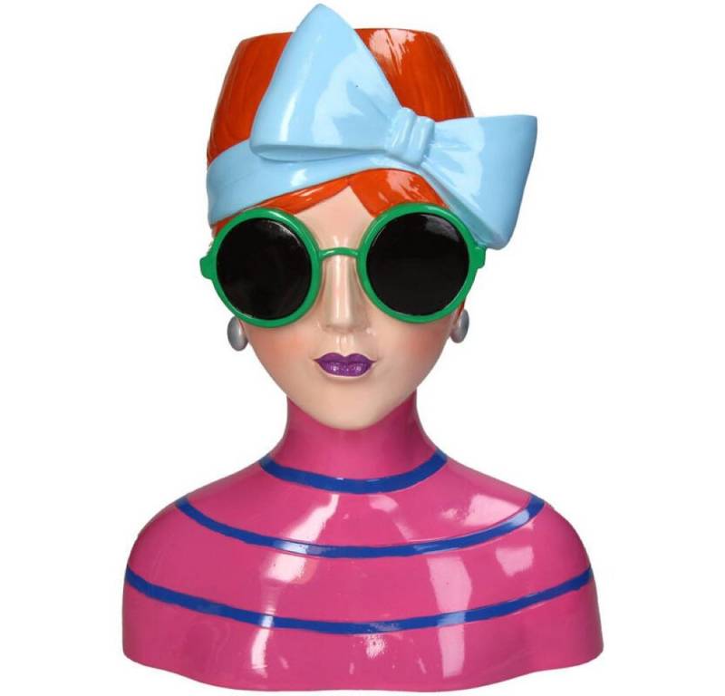 HD Collection Dekovase Vase Frau Skulptur Mode Queen Vintage Bunt 20 cm, Extra Dekorativ von HD Collection