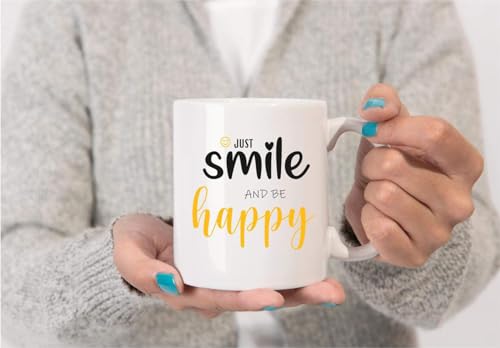 HD PRINT4YOU Kaffeetasse - Fototasse bedruckt personalisiert Keramik Tasse Motivtasse (Just Smile) von HD PRINT4YOU