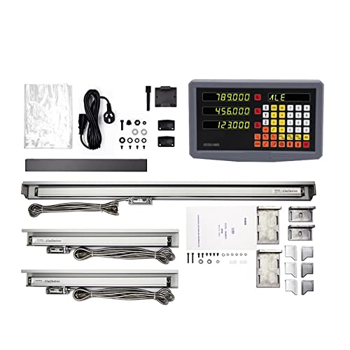 Linearencoder, 3-Achsen-Digitalanzeige-Set DRO SDS3MS mit 3-teiligem Glas-Lineal-Lineal-Encoder-Sensor 120~1020 mm for Drehmaschine(3 axis dro set) von HDADD