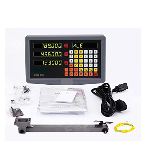 Linearencoder, 3-Achsen-Digitalanzeige-Set DRO SDS3MS mit 3-teiligem Glas-Lineal-Lineal-Encoder-Sensor 120~1020 mm for Drehmaschine(One piece dro) von HDADD