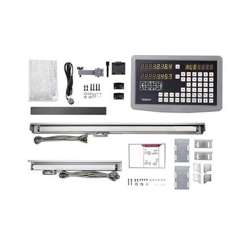 Linearencoder, SDS6-2V 2-Achsen-Digitalanzeige DRO Und Ka300 Ka500 Linearmaßstab 50–750 Mm, Geeignet For 6140 Drehmaschine Und Fräsmaschine(2 axis kit) von HDADD